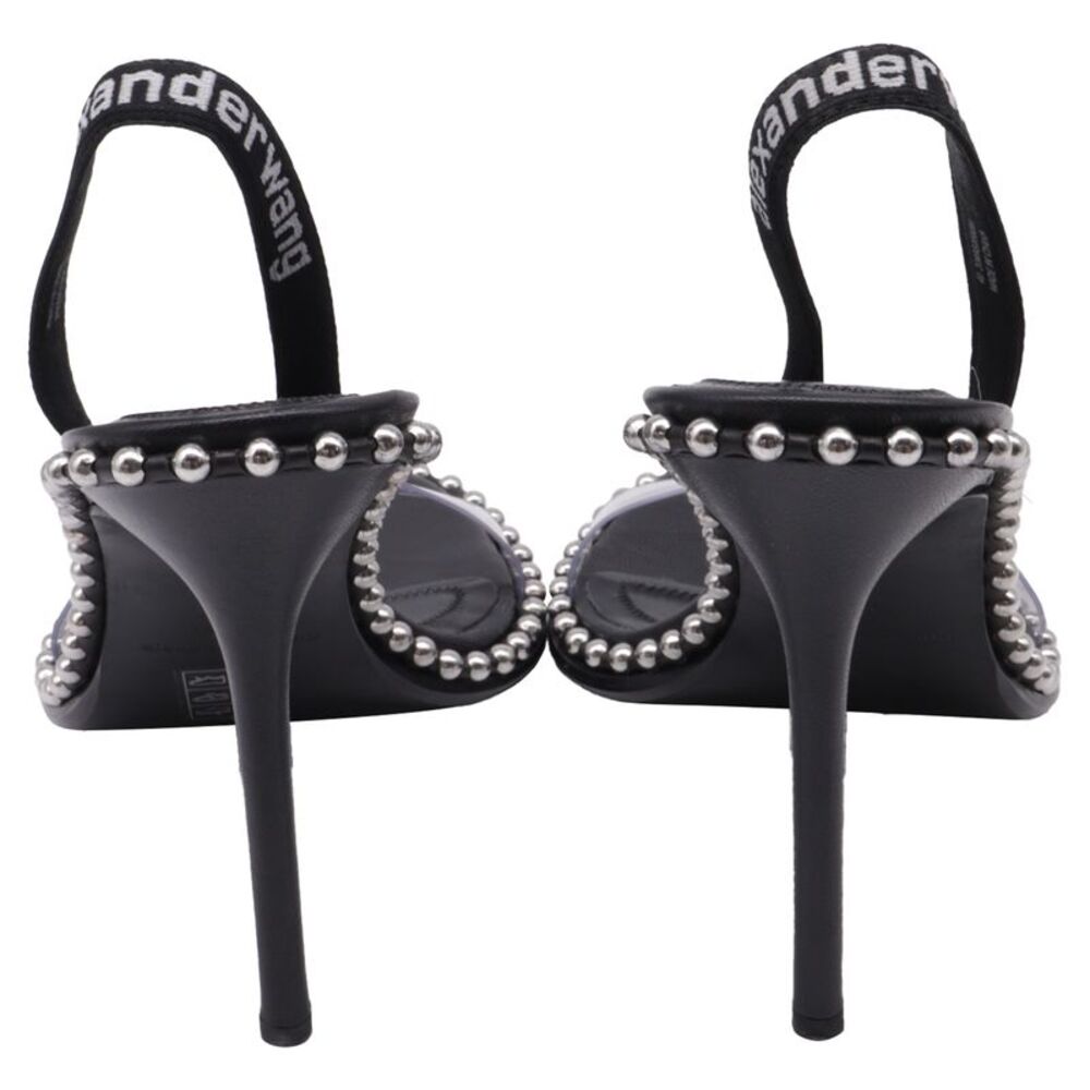 Alexander Wang Nova Studded Slingback Sandal Heels in Black Leather - Picture 5 of 9